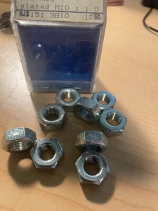 (10) M10-1.0 FINE Thread Hex Nut Din 934 GRADE 10.9 M10x1.0 Nuts 10mm x 1.0 - Picture 1 of 1