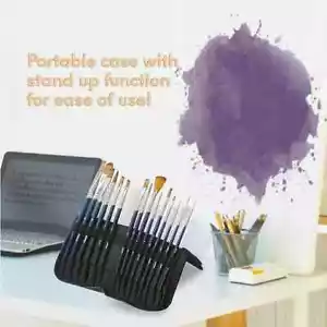 MozArt Watercolour Brushes 15 Pack with Premium Organizing Case - Artist Painter - Picture 1 of 7