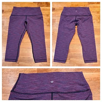 Lululemon Wunder Under Yoga Leggings Size 8 Purple Multicolored • 29.99€