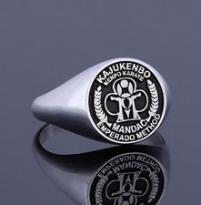 Men Family Crest Anniversary Ring Custom Made Wax Seal Signet Solid Silver Jewel