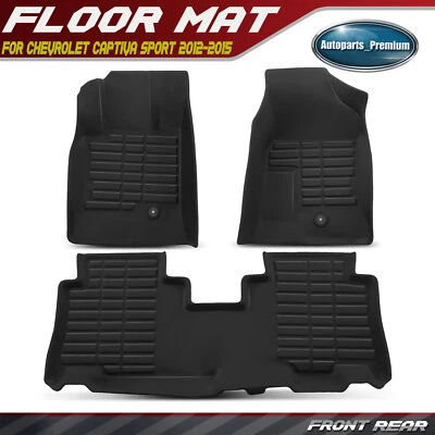 Alfombrillas negras delanteras y traseras 3 piezas para Chevrolet Captiva Sport 2012-2015 Foto 1 de 4