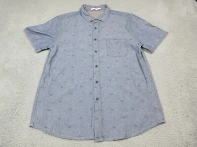 Рубашка мужская Alternative очень большая синяя на пуговицах лагерная повседневная с коротким рукавом - Изображение 1 из 4