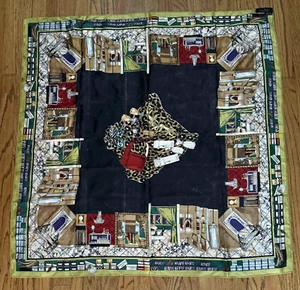 Nicole Miller New York City Shopping Stores 100% Silk 1990's Scarf Square 36" - Picture 1 of 19
