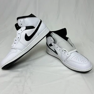 US Men's Size 9.5 Air Jordan 1 Mid White Black DQ8426132 NIB - Picture 1 of 8