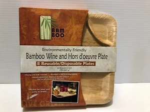 Bamboo Studio Wine & Hors d'oeuvre Plates - set of 8 - Environmentally Friendly - Picture 1 of 2
