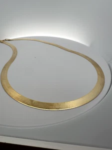 10K Yellow Gold Herringbone 7 MM Wide 20" Long - Picture 1 of 4