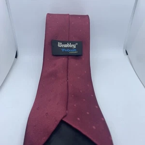Corbata tejida de lujo roja de diseñador geométrico vintage de Wembley para hombre - Imagen 1 de 5