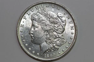 1889-P Morgan 90% Silver Dollar Blast White Grade Mint State (MDX4229) - Picture 1 of 4