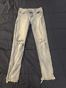 Lucky Brand Damenjeans 4/27 blau Knöchelbrooke Leggings Distressed - Bild 1 von 16