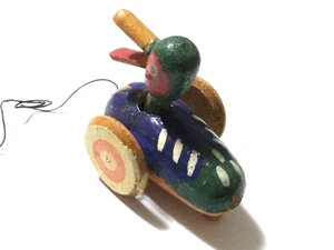 SUPERB RARE EARLY ANTIQUE PRIMITIVE MINIATURE Wood PULL Toy DECOY Duck GERMANY - Picture 1 of 23