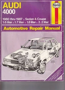 Haynes Audi 4000 1980 a 1987 sedán y cupé manual de reparación automotriz 1987 - Imagen 1 de 5