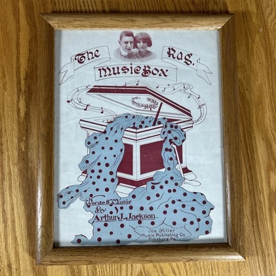 Partituras antiguas de ragtime c.1910 The Music Box Rag Arthur Jackson fonógrafo Foto 1 de 4