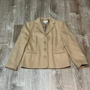Talbots Vtg Women's Pure Camel Hair  Jacket Tan Blazer Sz 12 Made In Italy - Picture 1 of 17