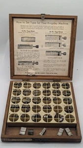 RHS 24 PT Kingsley Machine Co Juego Tipo Carta para Lámina Caliente MIRAR LEER CAJA DE MADERA - Imagen 1 de 16