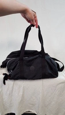 Kipling Leandro Small Soft Duffle Holdall Bag Black with Monkey Keyring Charm - Image 1 of 4