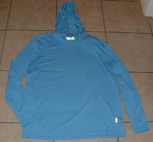 AVALANCHE Herren Gr. Large Freizeitkleidung blau leichtes Kapuzenhemd Reißverschlusstasche - Bild 1 von 3