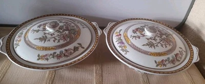 Pair Of Vintage 1940s Washington Pottery 'Indian Tree' Vegetable Serving Tureens - Image 1 of 4