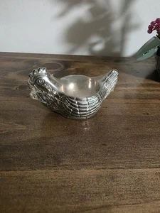 Portavasos vintage plateado para huevos de gallina de pollo hecho en Inglaterra - Imagen 1 de 3