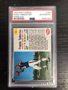 1962 Post Cereal Fran Tarkenton Hand Cut #184 PSA Authentic HOF Rookie RC!!! - Picture 1 of 2