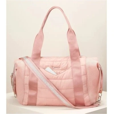 Bolsa de viaje de gimnasio de lona Stella & Dot Crush It en color rubor acolchado nueva con etiquetas precio de venta sugerido por el fabricante $139 Foto 1 de 4