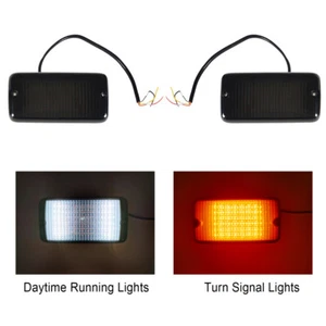 2 x Amber/Smoked LED High Power Turn Signals 12V Fits Jeep Wrangler TJ 1997-2006 - Picture 1 of 12