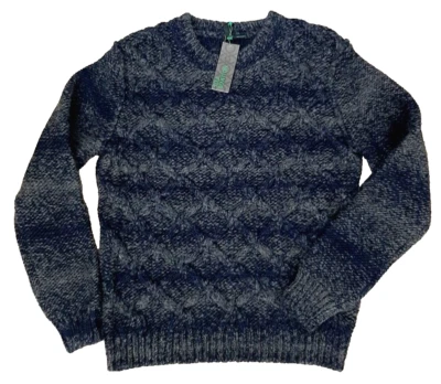 Stile Benetton Womens Sweater size S Jumper Wool Alpaca Cotton Blue Gray NEW - Image 1 of 4