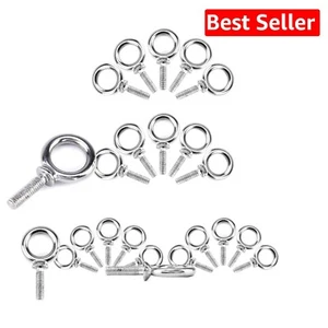 20 Pack Stainless Steel Lifting Eyebolts - 3/8"-16 Right-Hand Thread - Afbeelding 1 van 10
