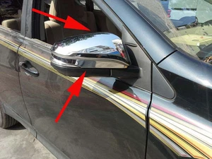 Side Mirror Cover Trim for Toyota RAV4 13-18 Rearview Decoration Steel Set - Picture 1 of 2