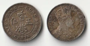 1904 Hong Kong 5 cents silver coin - Picture 1 of 1