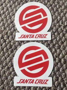 Santa Cruz skateboards vintage 7” stickers red clear background NOS - Picture 1 of 4