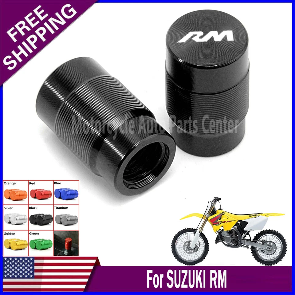 For SUZUKI RM50 60 65 80 85/L 100 125 250/Z 370 400 465 500 Tire Valve Cover CNC - Image 1 of 4