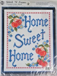Needle Magic Stitch 'N Frame HOME SWEET HOME gezähltes Kreuzstich Stickset - Bild 1 von 2