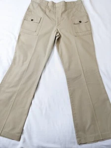 Vintage 1970's Men's Harris Slacks Khaki Pants. NWOT Slight Flare Size 36/31.5 - Picture 1 of 14