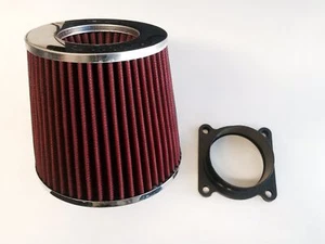 RED  Intake Filter + MAF Sensor Adapter For 2000-01 Infiniti I30 Model 3.0L V6 - Bild 1 von 1