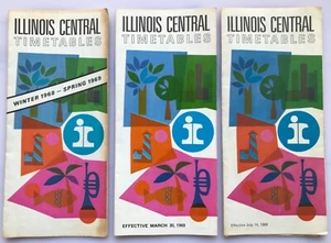 ILLINOIS CENTRAL RAILROAD SYSTEM PUBLIC TIMETABLE Lot WINTER/SPRING 1968-1969 - Picture 1 of 3