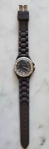 Ladies Geneva Water Resistant Brown Watch with Silver Bezel-Analog - Picture 1 of 12