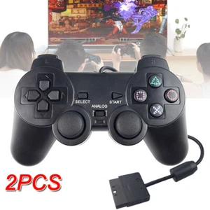 1/2X Wired Controller Compatible with PS2 Console Dual Vibration Game Controller - Picture 1 of 9
