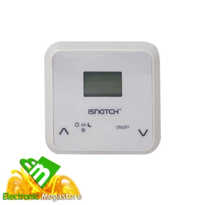 ISNATCH GBC TERMOSTATO DIGITALE CON DISPLAY A BATTERIA 2XAAA BIANCO FACILE UTILIZZO