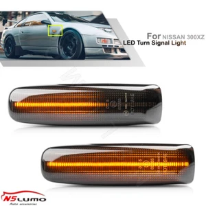 LED Smoked Dynamic Side Marker Turn Signal Lights For 1990-2000 NISSAN 300ZX(JP) - Picture 1 of 12