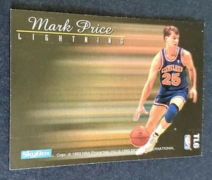 1992-93 SKYBOX THUNDER AND LIGHTNING BRAD DAUGHERTY MARK PRICE #TL6 EXCELLENT 