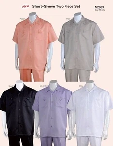 Men's 2-piece Spring/Summer Casual Short Sleeve Shirt Set /Walking Suit 2963 - Picture 1 of 6