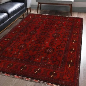Handmade Afghan Oriental New Living Room Red Color Rug 4' 10 x 6' 3 ft - G27518 - Picture 1 of 8