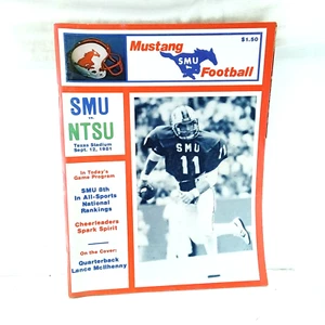 1981 SMU Mustangs College Football Program NTSU Eric Dickerson & 6 more NFL - Picture 1 of 9
