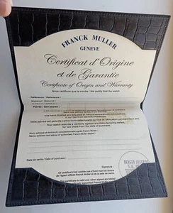FRANK MULLER Guarantee Warranty Booklet (Unwritten) with Stamp - Foto 1 di 3