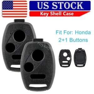 2 Remote Key Fob Uncut Shell Case For 2006 2007 2008 2009 2010 Honda Civic LX - Foto 1 di 8
