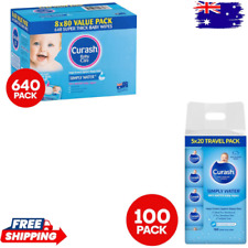 Curash Simply Water Baby Wipes, Pack of 480 (6 x 80 pack)  (FREE SHIPPING)*
