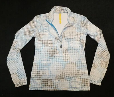 Lole women'sblue/brown/white print 1/2-zip long-sleeved base layer top Sz S - Image 1 of 3