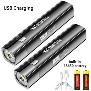 Waterproof LED Flashlight Torch USB Rechargeable Powbank Camping Fishing