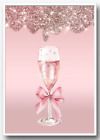 Pink Glitter PRINT Wine Glass Bowtie Kitchen Glitter PICTURE A4 Art Unframed 1