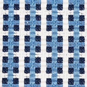 Schumacher fabric remnant: Crosstown 70394 in Tile Blue (1.6 yds available) - Picture 1 of 4